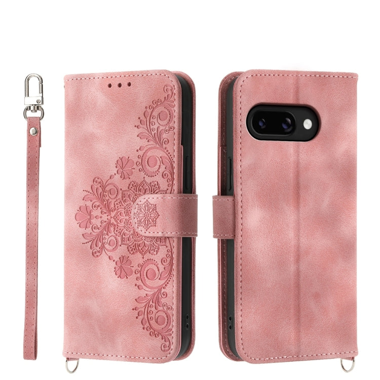 Skin Feel Flowers Embossed Wallet Leather Phone Case, For Google Pixel 11 Pro XL, For Google Pixel 11 / Pixel 11 Pro, For Google Pixel 10a, For Google Pixel 9a, For Google Pixel 9 Pro, For Google Pixel 9, For Google Pixel 8a