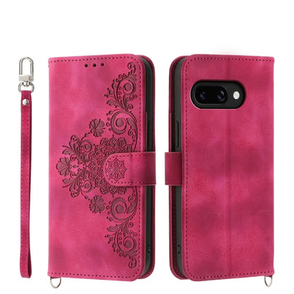 Skin Feel Flowers Embossed Wallet Leather Phone Case, For Google Pixel 11 Pro XL, For Google Pixel 11 / Pixel 11 Pro, For Google Pixel 10a, For Google Pixel 9a, For Google Pixel 9 Pro, For Google Pixel 9, For Google Pixel 8a