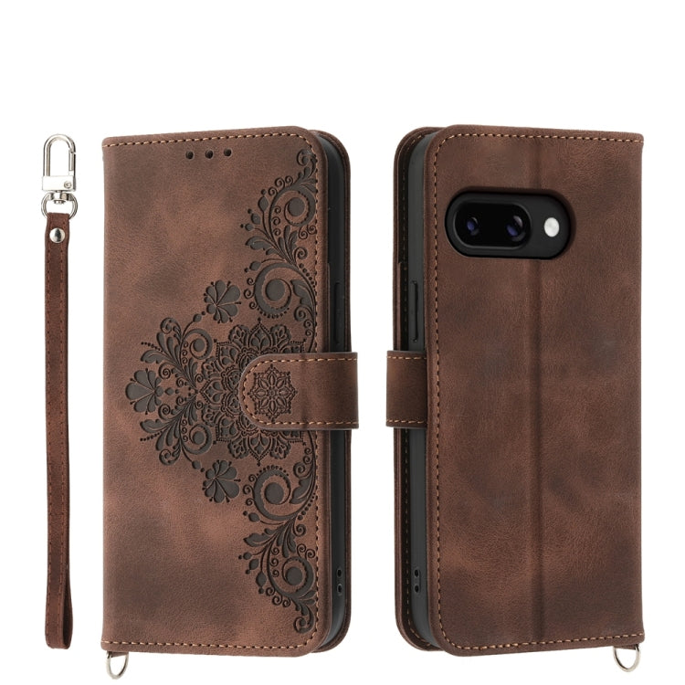 Skin Feel Flowers Embossed Wallet Leather Phone Case, For Google Pixel 11 Pro XL, For Google Pixel 11 / Pixel 11 Pro, For Google Pixel 10a, For Google Pixel 9a, For Google Pixel 9 Pro, For Google Pixel 9, For Google Pixel 8a