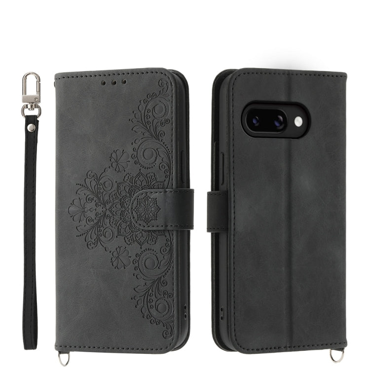 Skin Feel Flowers Embossed Wallet Leather Phone Case, For Google Pixel 11 Pro XL, For Google Pixel 11 / Pixel 11 Pro, For Google Pixel 10a, For Google Pixel 9a, For Google Pixel 9 Pro, For Google Pixel 9, For Google Pixel 8a