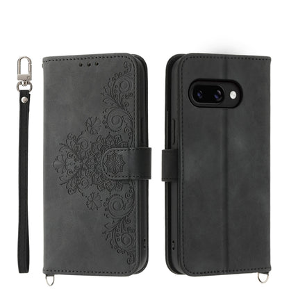 Skin Feel Flowers Embossed Wallet Leather Phone Case, For Google Pixel 11 Pro XL, For Google Pixel 11 / Pixel 11 Pro, For Google Pixel 10a, For Google Pixel 9a, For Google Pixel 9 Pro, For Google Pixel 9, For Google Pixel 8a