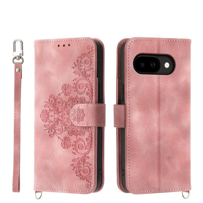 Skin Feel Flowers Embossed Wallet Leather Phone Case, For Google Pixel 11 Pro XL, For Google Pixel 11 / Pixel 11 Pro, For Google Pixel 10a, For Google Pixel 9a, For Google Pixel 9 Pro, For Google Pixel 9, For Google Pixel 8a