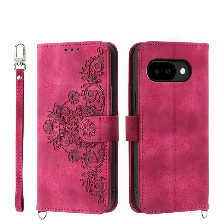 Skin Feel Flowers Embossed Wallet Leather Phone Case, For Google Pixel 11 Pro XL, For Google Pixel 11 / Pixel 11 Pro, For Google Pixel 10a, For Google Pixel 9a, For Google Pixel 9 Pro, For Google Pixel 9, For Google Pixel 8a