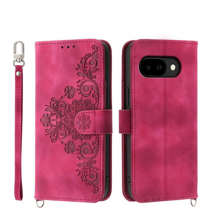 Skin Feel Flowers Embossed Wallet Leather Phone Case, For Google Pixel 11 Pro XL, For Google Pixel 11 / Pixel 11 Pro, For Google Pixel 10a, For Google Pixel 9a, For Google Pixel 9 Pro, For Google Pixel 9, For Google Pixel 8a