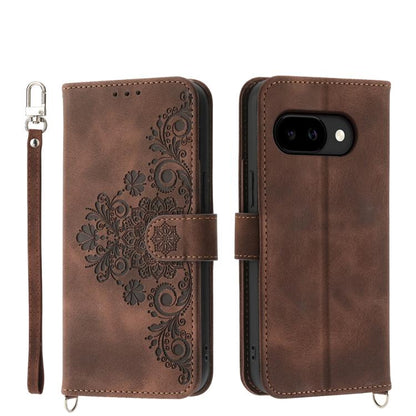 Skin Feel Flowers Embossed Wallet Leather Phone Case, For Google Pixel 11 Pro XL, For Google Pixel 11 / Pixel 11 Pro, For Google Pixel 10a, For Google Pixel 9a, For Google Pixel 9 Pro, For Google Pixel 9, For Google Pixel 8a