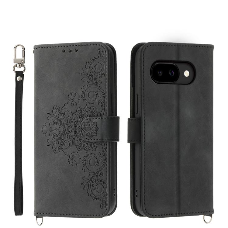 Skin Feel Flowers Embossed Wallet Leather Phone Case, For Google Pixel 11 Pro XL, For Google Pixel 11 / Pixel 11 Pro, For Google Pixel 10a, For Google Pixel 9a, For Google Pixel 9 Pro, For Google Pixel 9, For Google Pixel 8a