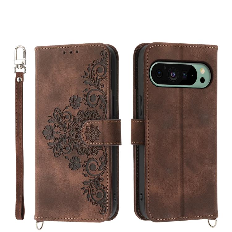 Skin Feel Flowers Embossed Wallet Leather Phone Case, For Google Pixel 11 Pro XL, For Google Pixel 11 / Pixel 11 Pro, For Google Pixel 10a, For Google Pixel 9a, For Google Pixel 9 Pro, For Google Pixel 9, For Google Pixel 8a