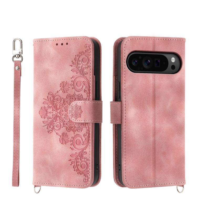 Skin Feel Flowers Embossed Wallet Leather Phone Case, For Google Pixel 11 Pro XL, For Google Pixel 11 / Pixel 11 Pro, For Google Pixel 10a, For Google Pixel 9a, For Google Pixel 9 Pro, For Google Pixel 9, For Google Pixel 8a