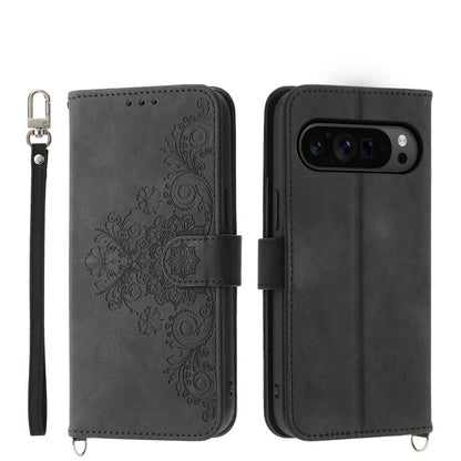 Skin Feel Flowers Embossed Wallet Leather Phone Case, For Google Pixel 11 Pro XL, For Google Pixel 11 / Pixel 11 Pro, For Google Pixel 10a, For Google Pixel 9a, For Google Pixel 9 Pro, For Google Pixel 9, For Google Pixel 8a