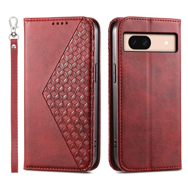 Cubic Grid Calf Texture Magnetic Leather Phone Case, For Google Pixel 11 Pro XL, For Google Pixel 11 / Pixel 11 Pro, For Google Pixel 10a, For Google Pixel 9a, For Google Pixel 9 Pro, For Google Pixel 9, For Google Pixel 8a