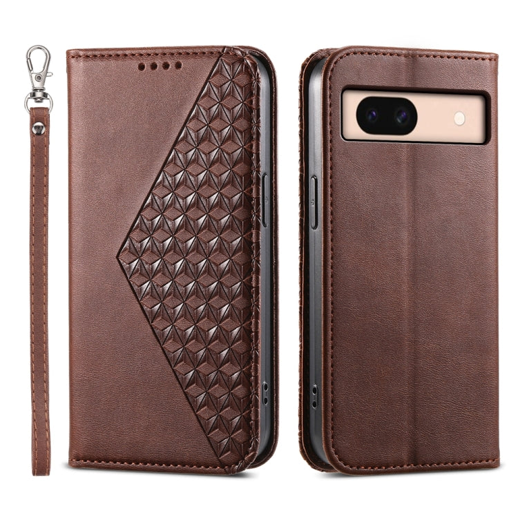 Cubic Grid Calf Texture Magnetic Leather Phone Case, For Google Pixel 11 Pro XL, For Google Pixel 11 / Pixel 11 Pro, For Google Pixel 10a, For Google Pixel 9a, For Google Pixel 9 Pro, For Google Pixel 9, For Google Pixel 8a