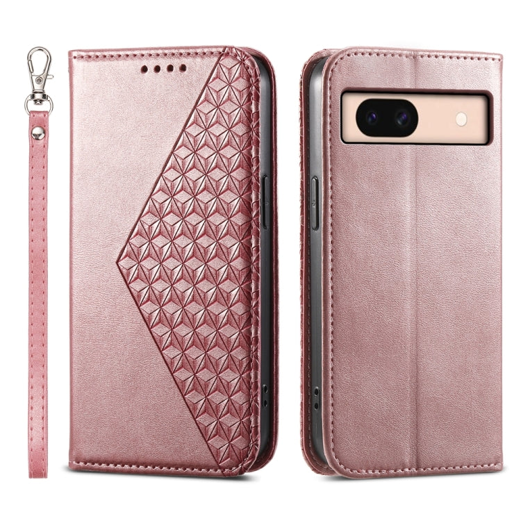 Cubic Grid Calf Texture Magnetic Leather Phone Case, For Google Pixel 11 Pro XL, For Google Pixel 11 / Pixel 11 Pro, For Google Pixel 10a, For Google Pixel 9a, For Google Pixel 9 Pro, For Google Pixel 9, For Google Pixel 8a