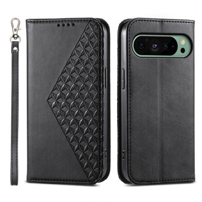 Cubic Grid Calf Texture Magnetic Leather Phone Case, For Google Pixel 11 Pro XL, For Google Pixel 11 / Pixel 11 Pro, For Google Pixel 10a, For Google Pixel 9a, For Google Pixel 9 Pro, For Google Pixel 9, For Google Pixel 8a