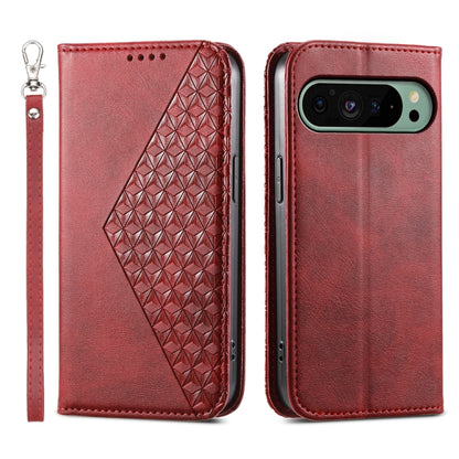 Cubic Grid Calf Texture Magnetic Leather Phone Case, For Google Pixel 11 Pro XL, For Google Pixel 11 / Pixel 11 Pro, For Google Pixel 10a, For Google Pixel 9a, For Google Pixel 9 Pro, For Google Pixel 9, For Google Pixel 8a