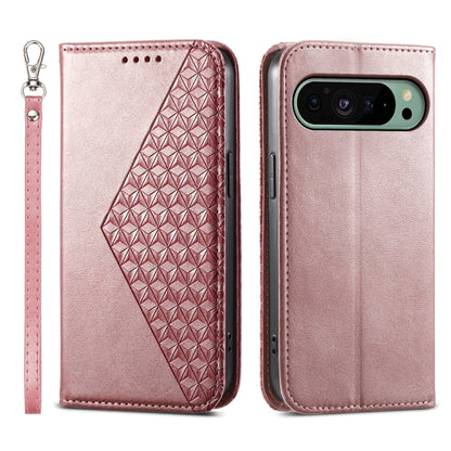 Cubic Grid Calf Texture Magnetic Leather Phone Case, For Google Pixel 11 Pro XL, For Google Pixel 11 / Pixel 11 Pro, For Google Pixel 10a, For Google Pixel 9a, For Google Pixel 9 Pro, For Google Pixel 9, For Google Pixel 8a