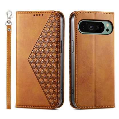 Cubic Grid Calf Texture Magnetic Leather Phone Case, For Google Pixel 11 Pro XL, For Google Pixel 11 / Pixel 11 Pro, For Google Pixel 10a, For Google Pixel 9a, For Google Pixel 9 Pro, For Google Pixel 9, For Google Pixel 8a