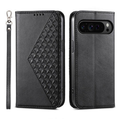 Cubic Grid Calf Texture Magnetic Leather Phone Case, For Google Pixel 11 Pro XL, For Google Pixel 11 / Pixel 11 Pro, For Google Pixel 10a, For Google Pixel 9a, For Google Pixel 9 Pro, For Google Pixel 9, For Google Pixel 8a