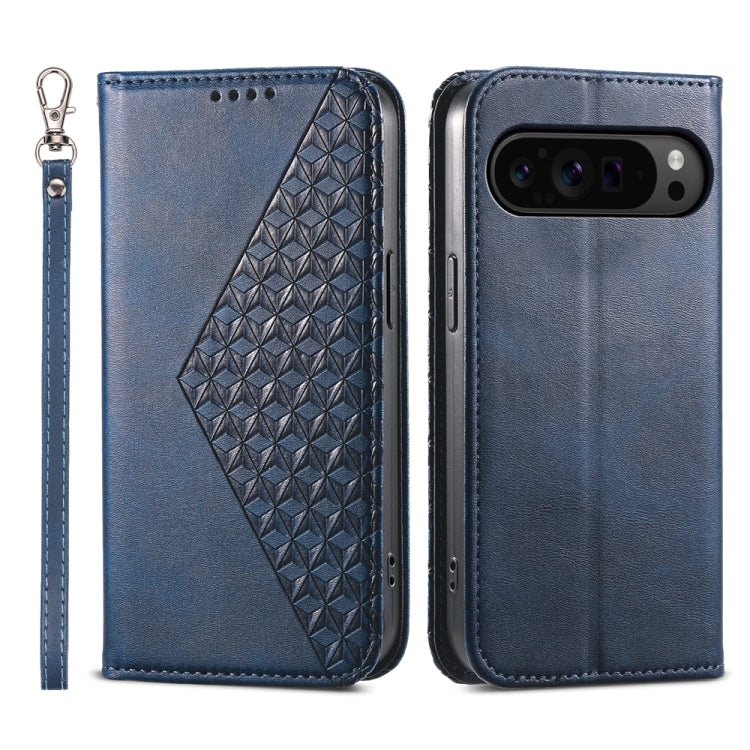 Cubic Grid Calf Texture Magnetic Leather Phone Case, For Google Pixel 11 Pro XL, For Google Pixel 11 / Pixel 11 Pro, For Google Pixel 10a, For Google Pixel 9a, For Google Pixel 9 Pro, For Google Pixel 9, For Google Pixel 8a