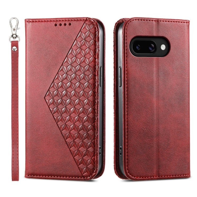 Cubic Grid Calf Texture Magnetic Leather Phone Case, For Google Pixel 11 Pro XL, For Google Pixel 11 / Pixel 11 Pro, For Google Pixel 10a, For Google Pixel 9a, For Google Pixel 9 Pro, For Google Pixel 9, For Google Pixel 8a