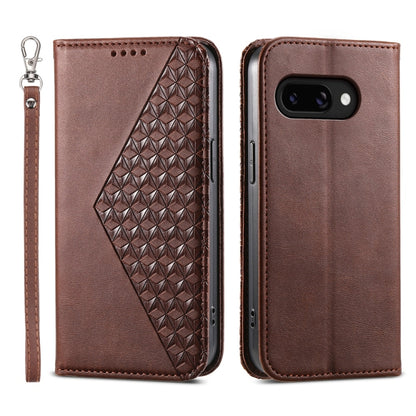 Cubic Grid Calf Texture Magnetic Leather Phone Case, For Google Pixel 11 Pro XL, For Google Pixel 11 / Pixel 11 Pro, For Google Pixel 10a, For Google Pixel 9a, For Google Pixel 9 Pro, For Google Pixel 9, For Google Pixel 8a