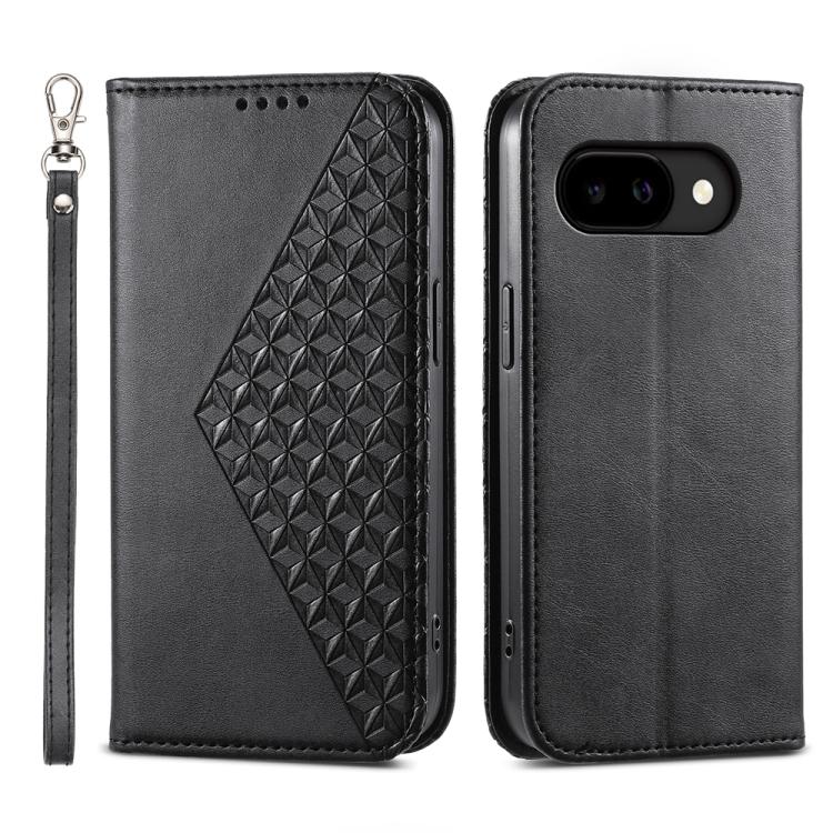 Cubic Grid Calf Texture Magnetic Leather Phone Case, For Google Pixel 11 Pro XL, For Google Pixel 11 / Pixel 11 Pro, For Google Pixel 10a, For Google Pixel 9a, For Google Pixel 9 Pro, For Google Pixel 9, For Google Pixel 8a