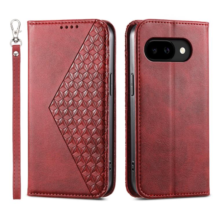 Cubic Grid Calf Texture Magnetic Leather Phone Case, For Google Pixel 11 Pro XL, For Google Pixel 11 / Pixel 11 Pro, For Google Pixel 10a, For Google Pixel 9a, For Google Pixel 9 Pro, For Google Pixel 9, For Google Pixel 8a