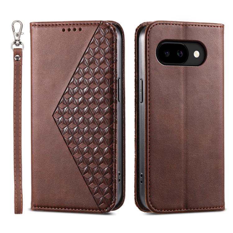 Cubic Grid Calf Texture Magnetic Leather Phone Case, For Google Pixel 11 Pro XL, For Google Pixel 11 / Pixel 11 Pro, For Google Pixel 10a, For Google Pixel 9a, For Google Pixel 9 Pro, For Google Pixel 9, For Google Pixel 8a