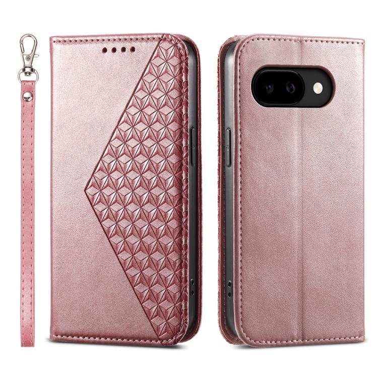 Cubic Grid Calf Texture Magnetic Leather Phone Case, For Google Pixel 11 Pro XL, For Google Pixel 11 / Pixel 11 Pro, For Google Pixel 10a, For Google Pixel 9a, For Google Pixel 9 Pro, For Google Pixel 9, For Google Pixel 8a