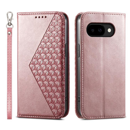 Cubic Grid Calf Texture Magnetic Leather Phone Case, For Google Pixel 11 Pro XL, For Google Pixel 11 / Pixel 11 Pro, For Google Pixel 10a, For Google Pixel 9a, For Google Pixel 9 Pro, For Google Pixel 9, For Google Pixel 8a