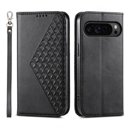 Cubic Grid Calf Texture Magnetic Leather Phone Case, For Google Pixel 11 Pro XL, For Google Pixel 11 / Pixel 11 Pro, For Google Pixel 10a, For Google Pixel 9a, For Google Pixel 9 Pro, For Google Pixel 9, For Google Pixel 8a