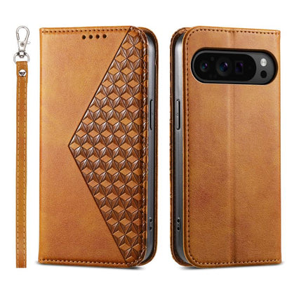 Cubic Grid Calf Texture Magnetic Leather Phone Case, For Google Pixel 11 Pro XL, For Google Pixel 11 / Pixel 11 Pro, For Google Pixel 10a, For Google Pixel 9a, For Google Pixel 9 Pro, For Google Pixel 9, For Google Pixel 8a