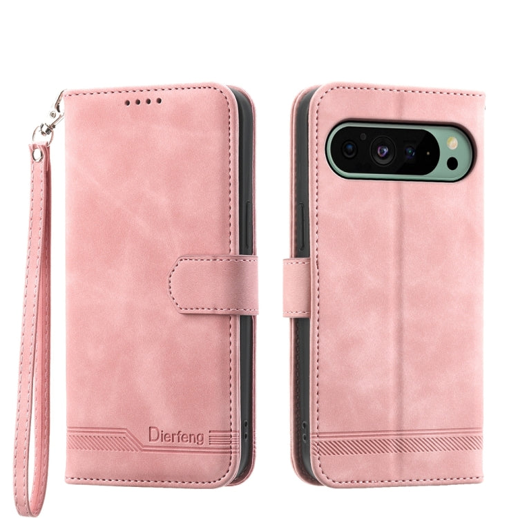 Dierfeng Dream Line TPU Hybrid PU Leather Phone Case, For Google Pixel 11 Pro XL, For Google Pixel 11 / Pixel 11 Pro, For Google Pixel 10a, For Google Pixel 9a, For Google Pixel 9 Pro, For Google Pixel 9, For Google Pixel 8a