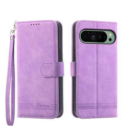 Dierfeng Dream Line TPU Hybrid PU Leather Phone Case, For Google Pixel 11 Pro XL, For Google Pixel 11 / Pixel 11 Pro, For Google Pixel 10a, For Google Pixel 9a, For Google Pixel 9 Pro, For Google Pixel 9, For Google Pixel 8a