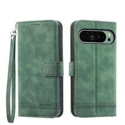 Dierfeng Dream Line TPU Hybrid PU Leather Phone Case, For Google Pixel 11 Pro XL, For Google Pixel 11 / Pixel 11 Pro, For Google Pixel 10a, For Google Pixel 9a, For Google Pixel 9 Pro, For Google Pixel 9, For Google Pixel 8a