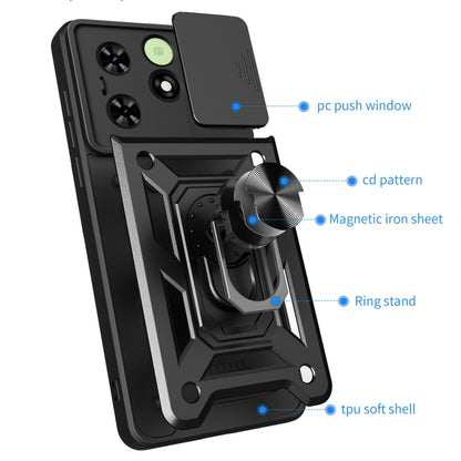 Sliding Camera Cover Design TPU+PC Phone Case, For Tecno Spark 50 4G, For Tecno Camon 50 Pro 4G, For Tecno Spark 40 Pro+ 4G, For Tecno Spark 40 Pro 4G, For Tecno Pova 7 4G, For Tecno Camon 40 Pro 4G, For Tecno Camon 40 Premier, For Tecno Camon 30S     ...