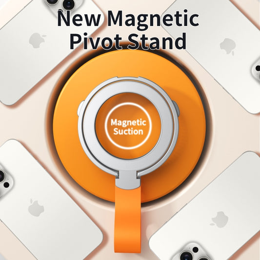 MagSafe Magnetic Pivot Stand Phone Ring Holder, Style 1 Black, Style 1 Silver, Style 1 Black + Orange, Style 1 Silver + Orange