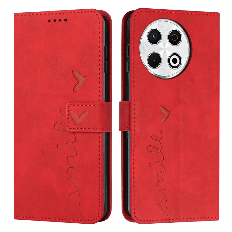 Skin Feel Heart Embossed Leather Phone Case with Long Lanyard, For Tecno Spark 50 5G, For Tenco Pova Slim 5G, For Tecno Spark 40C, For Tecno Pova 7 Pro 5G, For Tecno Pova 7 5G, For Tecno Spark 40 Pro+ 4G, For Tecno Spark 40 Pro 4G, For Tecno Spark 40 4...