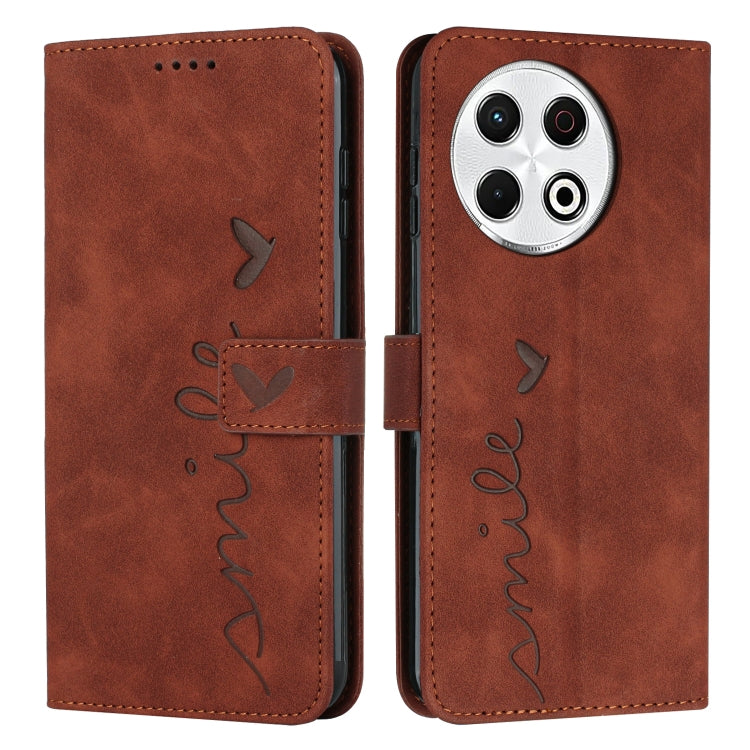 Skin Feel Heart Embossed Leather Phone Case with Long Lanyard, For Tecno Spark 50 5G, For Tenco Pova Slim 5G, For Tecno Spark 40C, For Tecno Pova 7 Pro 5G, For Tecno Pova 7 5G, For Tecno Spark 40 Pro+ 4G, For Tecno Spark 40 Pro 4G, For Tecno Spark 40 4...