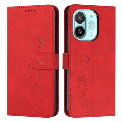 Skin Feel Heart Embossed Leather Phone Case with Long Lanyard, For Tecno Spark 50 5G, For Tenco Pova Slim 5G, For Tecno Spark 40C, For Tecno Pova 7 Pro 5G, For Tecno Pova 7 5G, For Tecno Spark 40 Pro+ 4G, For Tecno Spark 40 Pro 4G, For Tecno Spark 40 4...