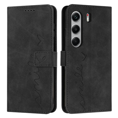 Skin Feel Heart Embossed Leather Phone Case with Long Lanyard, For Tecno Spark 50 5G, For Tenco Pova Slim 5G, For Tecno Spark 40C, For Tecno Pova 7 Pro 5G, For Tecno Pova 7 5G, For Tecno Spark 40 Pro+ 4G, For Tecno Spark 40 Pro 4G, For Tecno Spark 40 4...