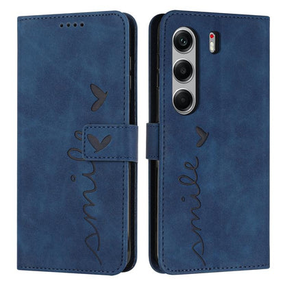 Skin Feel Heart Embossed Leather Phone Case with Long Lanyard, For Tecno Spark 50 5G, For Tenco Pova Slim 5G, For Tecno Spark 40C, For Tecno Pova 7 Pro 5G, For Tecno Pova 7 5G, For Tecno Spark 40 Pro+ 4G, For Tecno Spark 40 Pro 4G, For Tecno Spark 40 4...