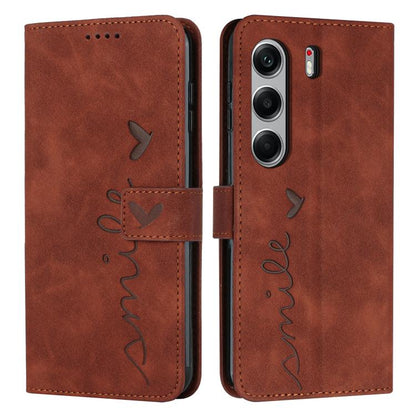 Skin Feel Heart Embossed Leather Phone Case with Long Lanyard, For Tecno Spark 50 5G, For Tenco Pova Slim 5G, For Tecno Spark 40C, For Tecno Pova 7 Pro 5G, For Tecno Pova 7 5G, For Tecno Spark 40 Pro+ 4G, For Tecno Spark 40 Pro 4G, For Tecno Spark 40 4...
