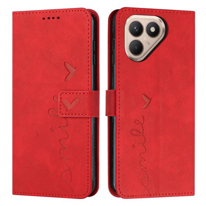 Skin Feel Heart Embossed Leather Phone Case with Long Lanyard, For Tecno Spark 50 5G, For Tenco Pova Slim 5G, For Tecno Spark 40C, For Tecno Pova 7 Pro 5G, For Tecno Pova 7 5G, For Tecno Spark 40 Pro+ 4G, For Tecno Spark 40 Pro 4G, For Tecno Spark 40 4...