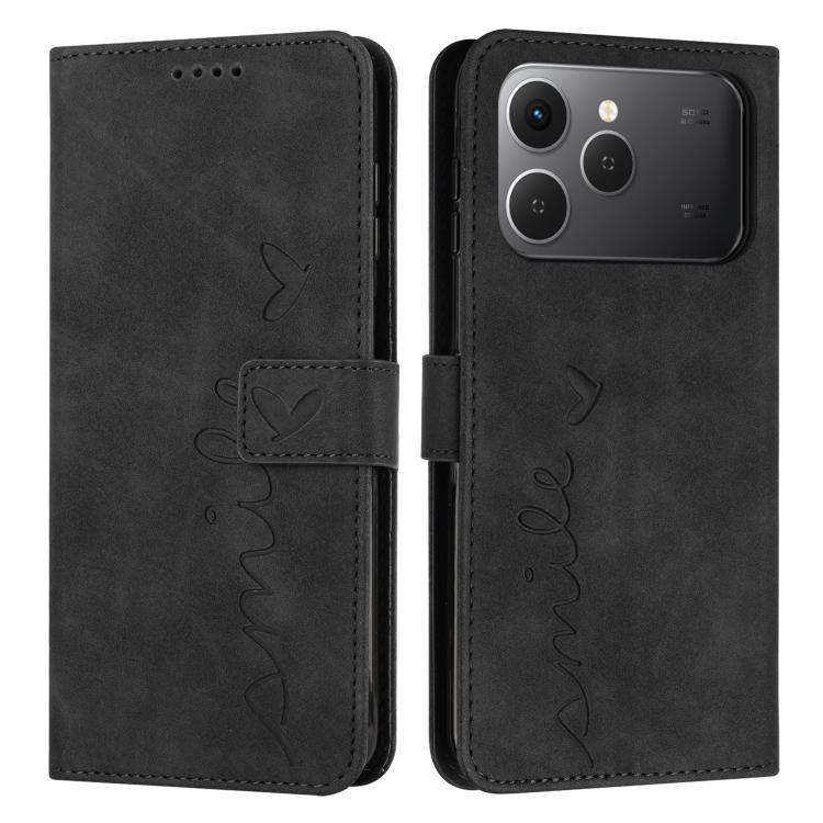 Skin Feel Heart Embossed Leather Phone Case with Long Lanyard, For Tecno Spark 50 5G, For Tenco Pova Slim 5G, For Tecno Spark 40C, For Tecno Pova 7 Pro 5G, For Tecno Pova 7 5G, For Tecno Spark 40 Pro+ 4G, For Tecno Spark 40 Pro 4G, For Tecno Spark 40 4...