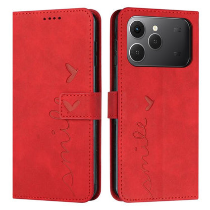 Skin Feel Heart Embossed Leather Phone Case with Long Lanyard, For Tecno Spark 50 5G, For Tenco Pova Slim 5G, For Tecno Spark 40C, For Tecno Pova 7 Pro 5G, For Tecno Pova 7 5G, For Tecno Spark 40 Pro+ 4G, For Tecno Spark 40 Pro 4G, For Tecno Spark 40 4...