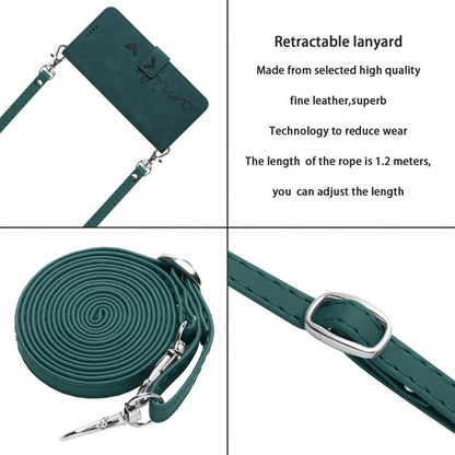 Skin Feel Heart Embossed Leather Phone Case with Long Lanyard, For Tecno Spark 50 5G, For Tenco Pova Slim 5G, For Tecno Spark 40C, For Tecno Pova 7 Pro 5G, For Tecno Pova 7 5G, For Tecno Spark 40 Pro+ 4G, For Tecno Spark 40 Pro 4G, For Tecno Spark 40 4...