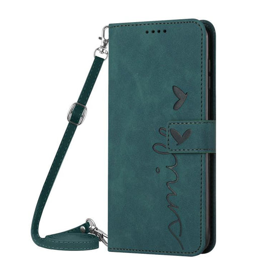 Skin Feel Heart Embossed Leather Phone Case with Long Lanyard, For Tecno Spark 50 Pro 4G, For Tecno Pova 8 Pro 5G, For Tecno Pova 8 5G, For Tecno Spark 50 5G, For Tenco Pova Slim 5G, For Tecno Spark 40C, For Tecno Pova 7 Pro 5G, For Tecno Pova 7 5G    ...