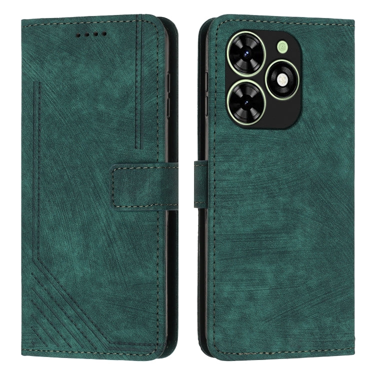 Skin Feel Stripe Pattern Leather Phone Case with Lanyard, For Tecno Camon 40 Pro 5G, For Tecno Spark 30C 5G / Pop 9 5G, For Tecno Camon 30S, For Tecno Spark 30 Pro, For Tecno Spark 30 5G, For Tecno Spark 30 4G, For Tecno Spark Go 5G 2025 Global        ...