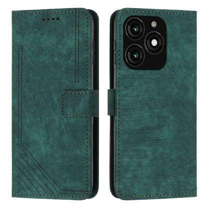 Skin Feel Stripe Pattern Leather Phone Case with Lanyard, For Tecno Camon 40 Pro 5G, For Tecno Spark 30C 5G / Pop 9 5G, For Tecno Camon 30S, For Tecno Spark 30 Pro, For Tecno Spark 30 5G, For Tecno Spark 30 4G, For Tecno Spark Go 5G 2025 Global        ...