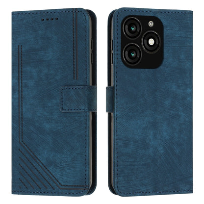Skin Feel Stripe Pattern Leather Phone Case with Lanyard, For Tecno Camon 40 Pro 5G, For Tecno Spark 30C 5G / Pop 9 5G, For Tecno Camon 30S, For Tecno Spark 30 Pro, For Tecno Spark 30 5G, For Tecno Spark 30 4G, For Tecno Spark Go 5G 2025 Global        ...
